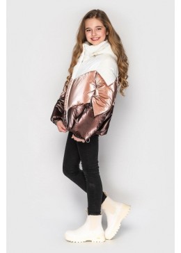 Cvetkov коричнево-пісочна зимова куртка для дівчинки Мірта